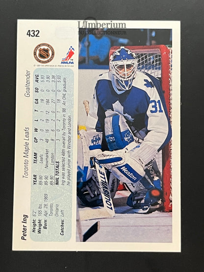 432. Peter Ing RC Upper Deck 1990-91 Hockey Card