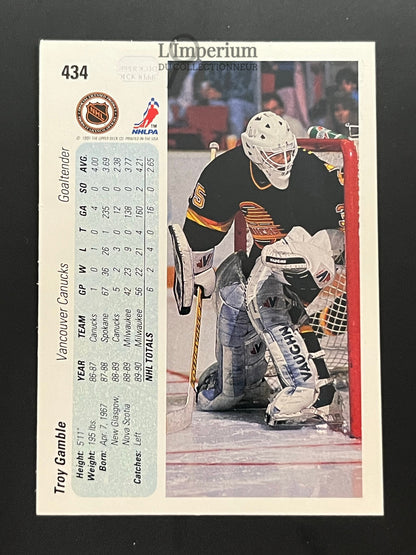 434. Troy Gamble RC Upper Deck 1990-91 Hockey Card