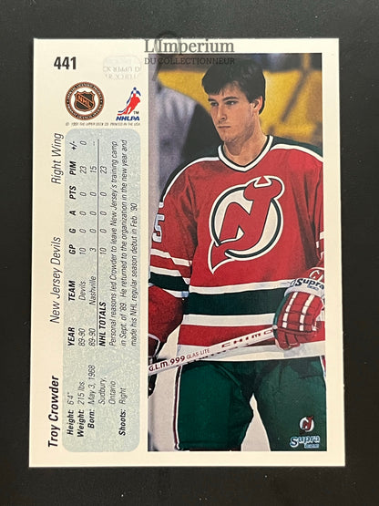 441. Troy Crowder RC Upper Deck 1990-91 Hockey Card