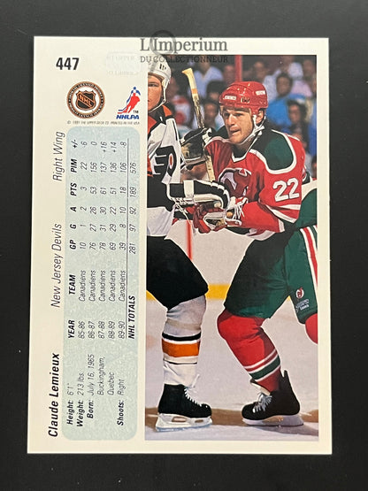 447. Claude Lemieux Upper Deck 1990-91 Hockey Card