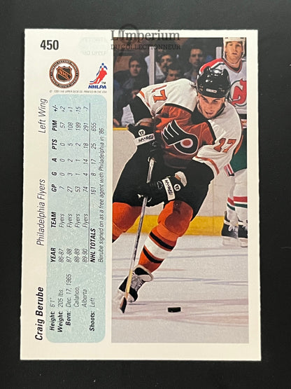 450. Craig Berube RC Upper Deck 1990-91 Hockey Card