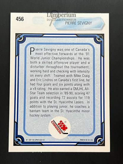 456. Pierre Sevigny RC Upper Deck 1990-91 Hockey Card