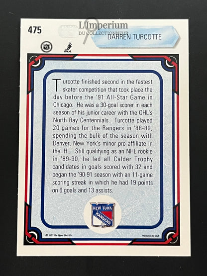 475. Darren Turcotte AS Upper Deck 1990-91 Hockey Card