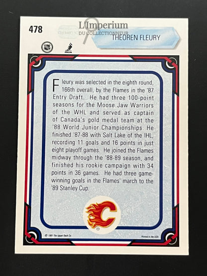 478. Theoren Fleury AS Upper Deck 1990-91 Hockey Card