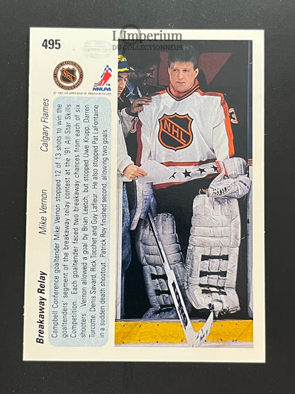 495. Mike Vernon AS Upper Deck 1990-91 Hockey Card