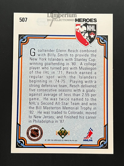 507. Glenn Resch HERO Upper Deck 1990-91 Hockey Card