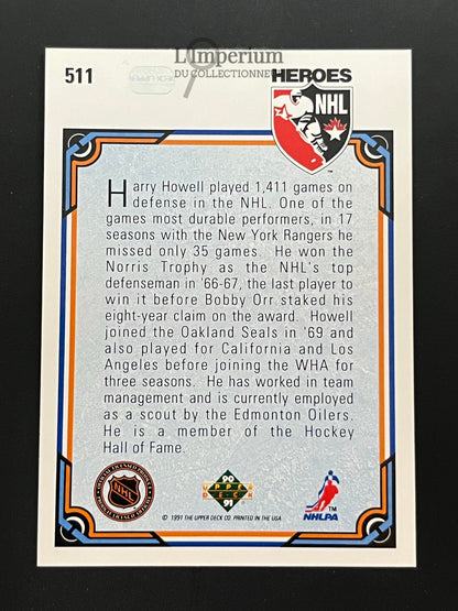 511. Harry Howell HERO Upper Deck 1990-91 Hockey Card