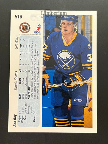 516. Rob Ray RC Upper Deck 1990-91 Hockey Card
