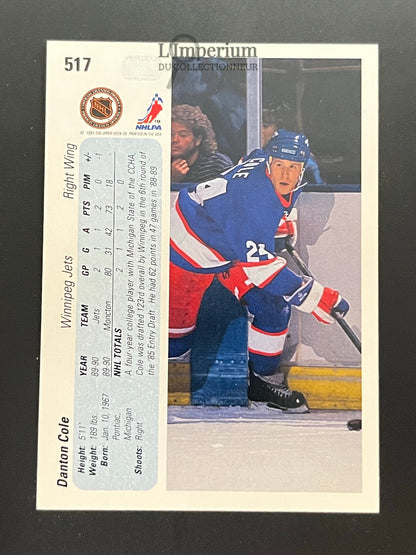 517. Danton Cole RC Upper Deck 1990-91 Hockey Card
