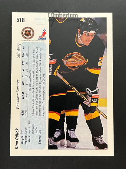 518. Gino Odjick RC Upper Deck 1990-91 Hockey Card