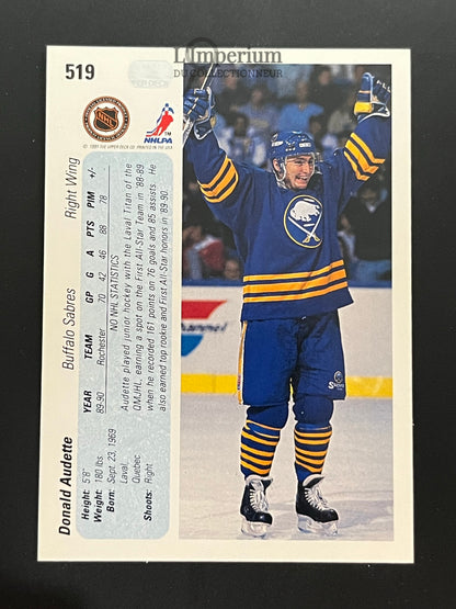 519. Donald Audette RC Upper Deck 1990-91 Hockey Card