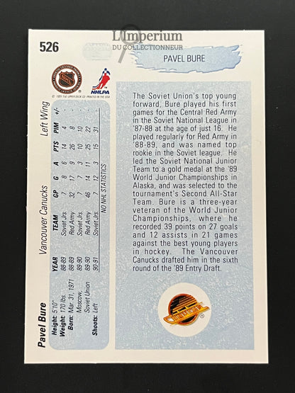 526. Pavel Bure YG, RC Upper Deck 1990-91 Hockey Card