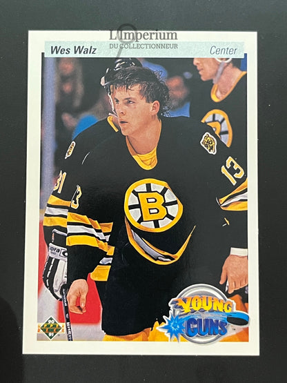 527. Wes Walz YG, RC Upper Deck 1990-91 Hockey Card