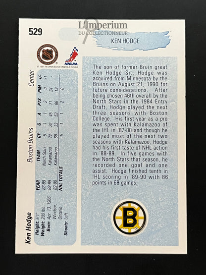 529. Ken Hodge YG, RC Upper Deck 1990-91 Hockey Card