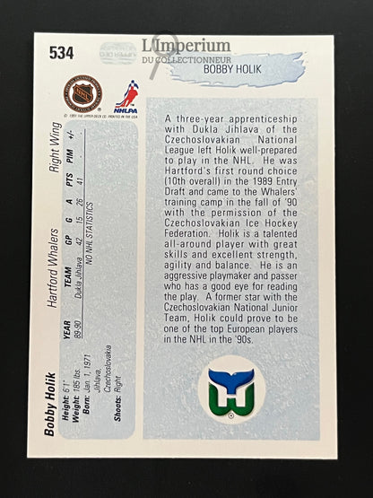 534. Bobby Holik YG, RC Upper Deck 1990-91 Hockey Card