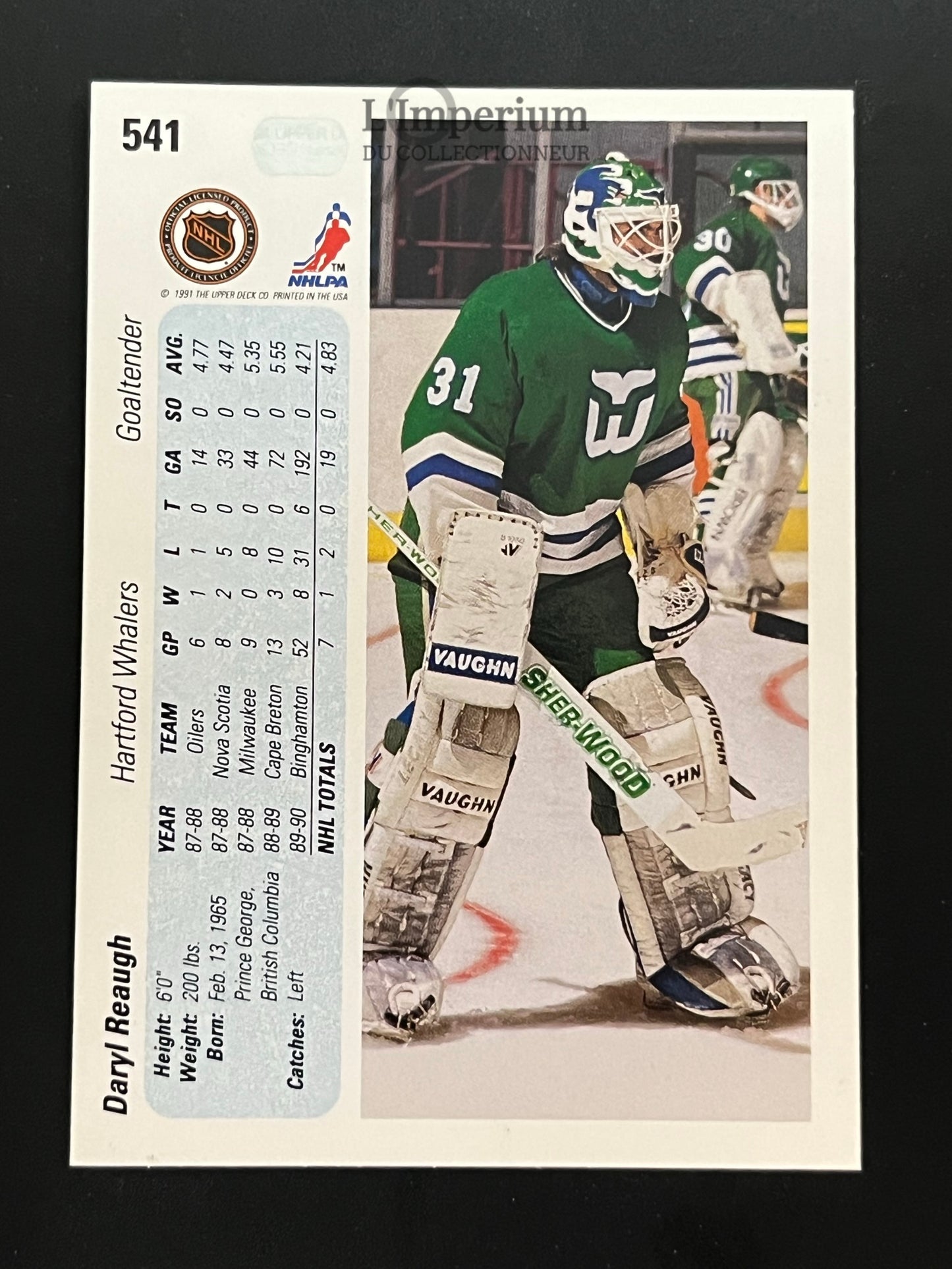 541. Daryl Reaugh RC Upper Deck 1990-91 Hockey Card