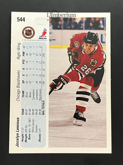 544. Jocelyn Lemieux RC Upper Deck 1990-91 Hockey Card