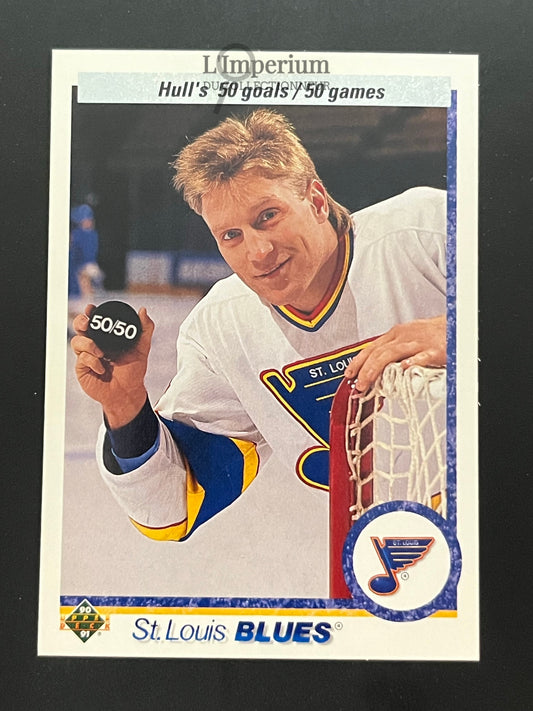 546. Hull's 50 Goals / 50 Games HL Upper Deck 1990-91 Hockey Card