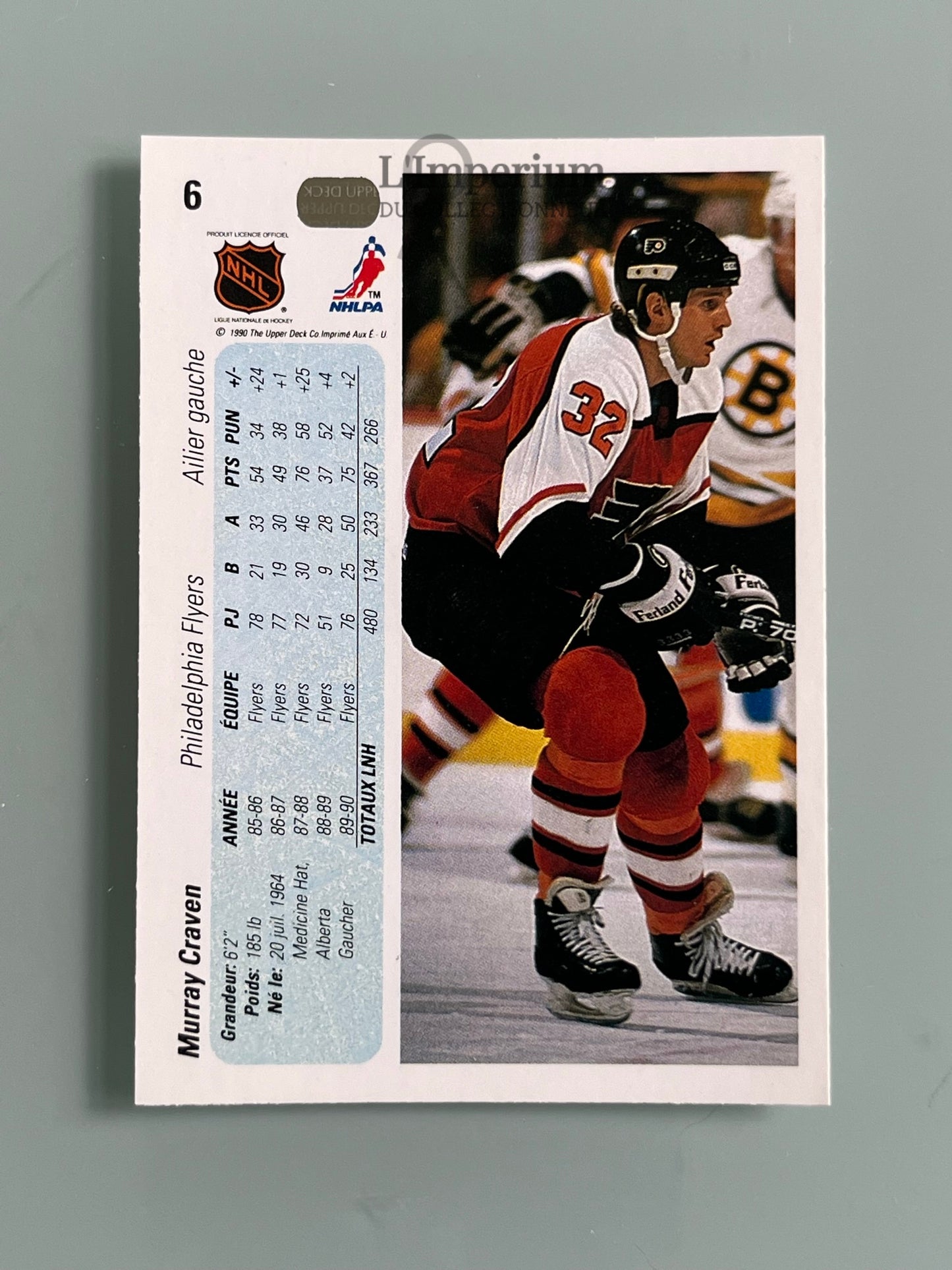 6. Murray Craven Upper Deck 1990-91 French Hockey Card