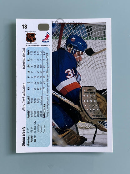 18. Glenn Healy RC Upper Deck 1990-91 French Hockey Card