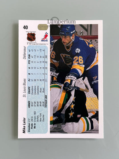 40. Mike Lalor RC Upper Deck 1990-91 French Hockey Card
