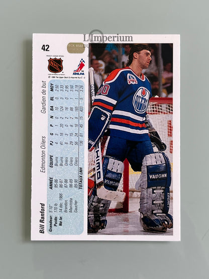 42. Bill Ranford Upper Deck 1990-91 French Hockey Card