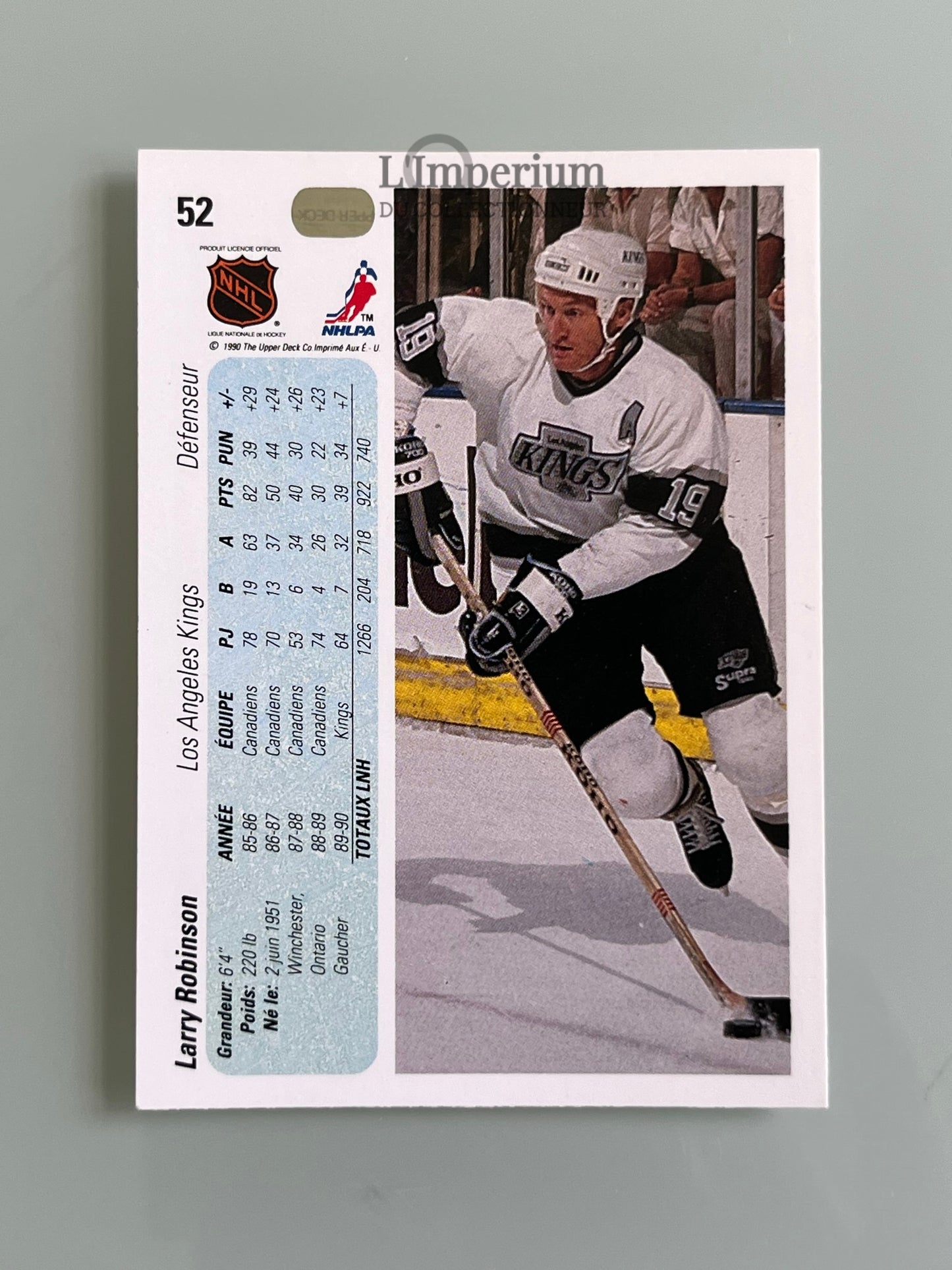 52. Larry Robinson Upper Deck 1990-91 French Hockey Card