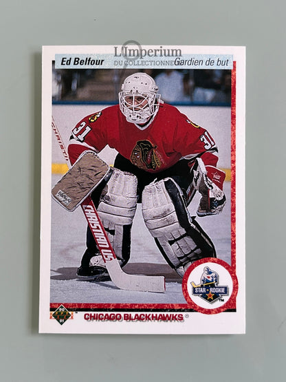55. Ed Belfour RC Upper Deck 1990-91 French Hockey Card
