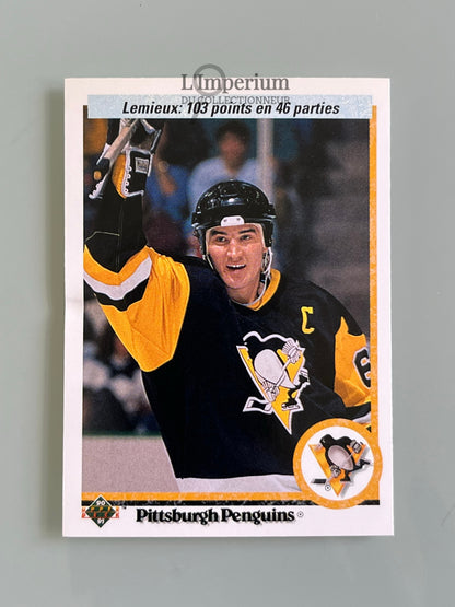 59. Mario Lemieux Streak Upper Deck 1990-91 French Hockey Card
