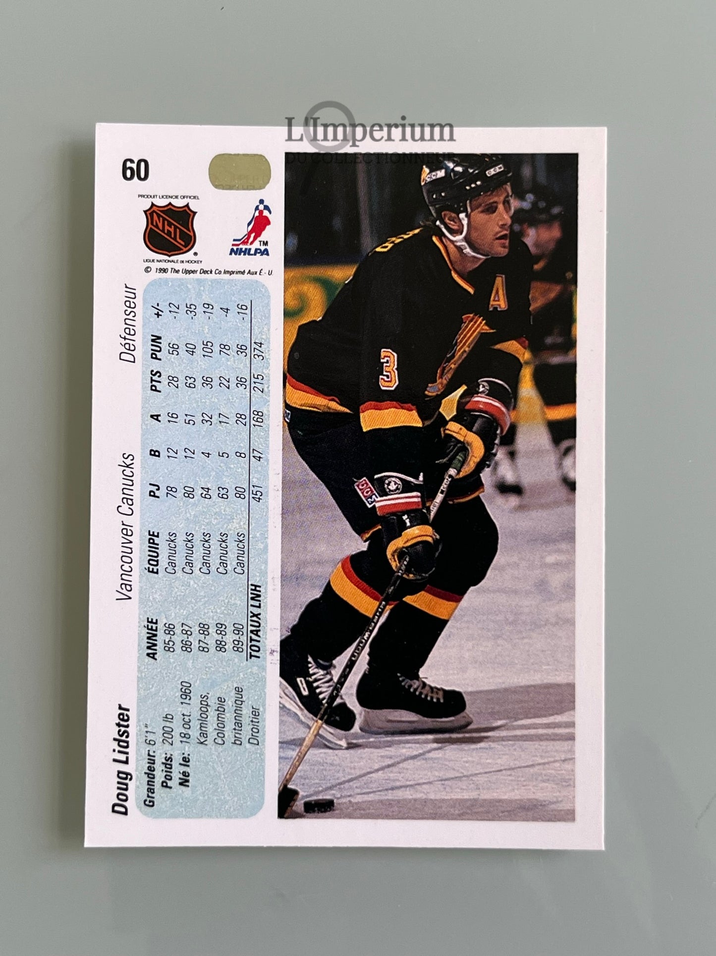 60. Doug Lister Upper Deck 1990-91 French Hockey Card