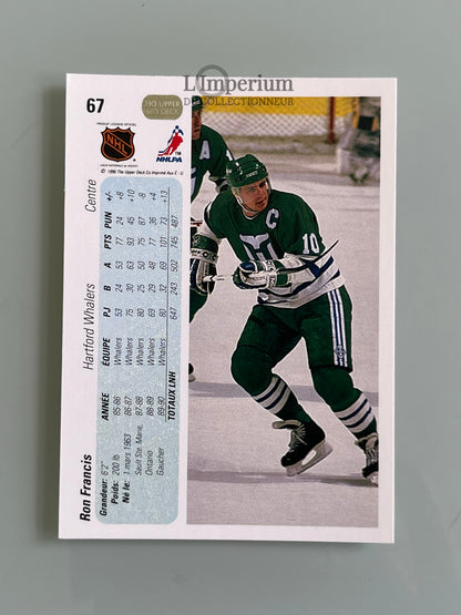67. Ron Francis Upper Deck 1990-91 French Hockey Card