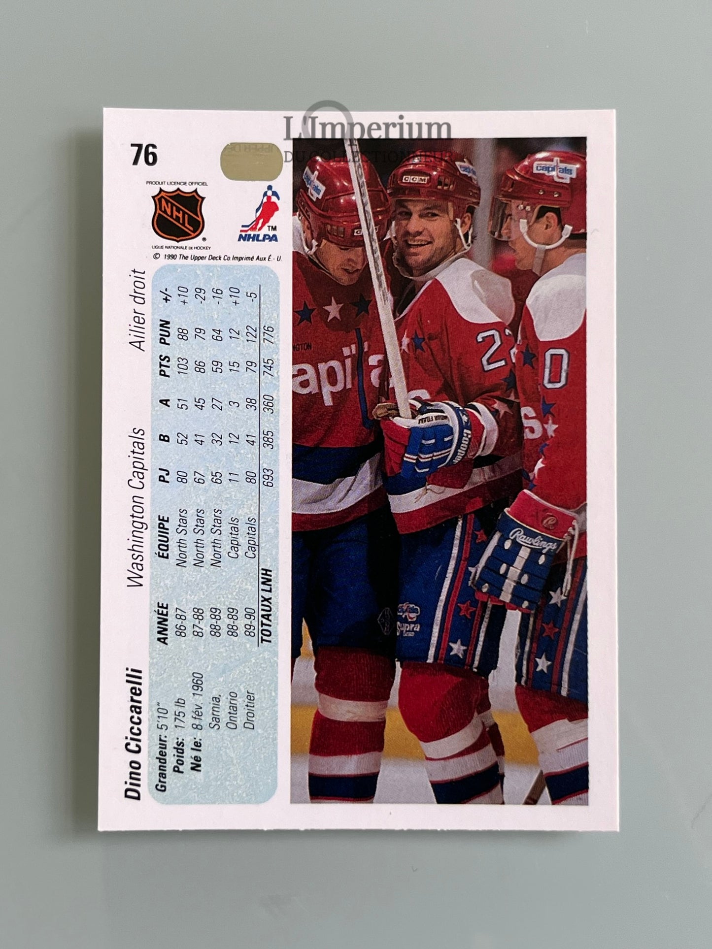 76. Dino Ciccarelli Upper Deck 1990-91 French Hockey Card
