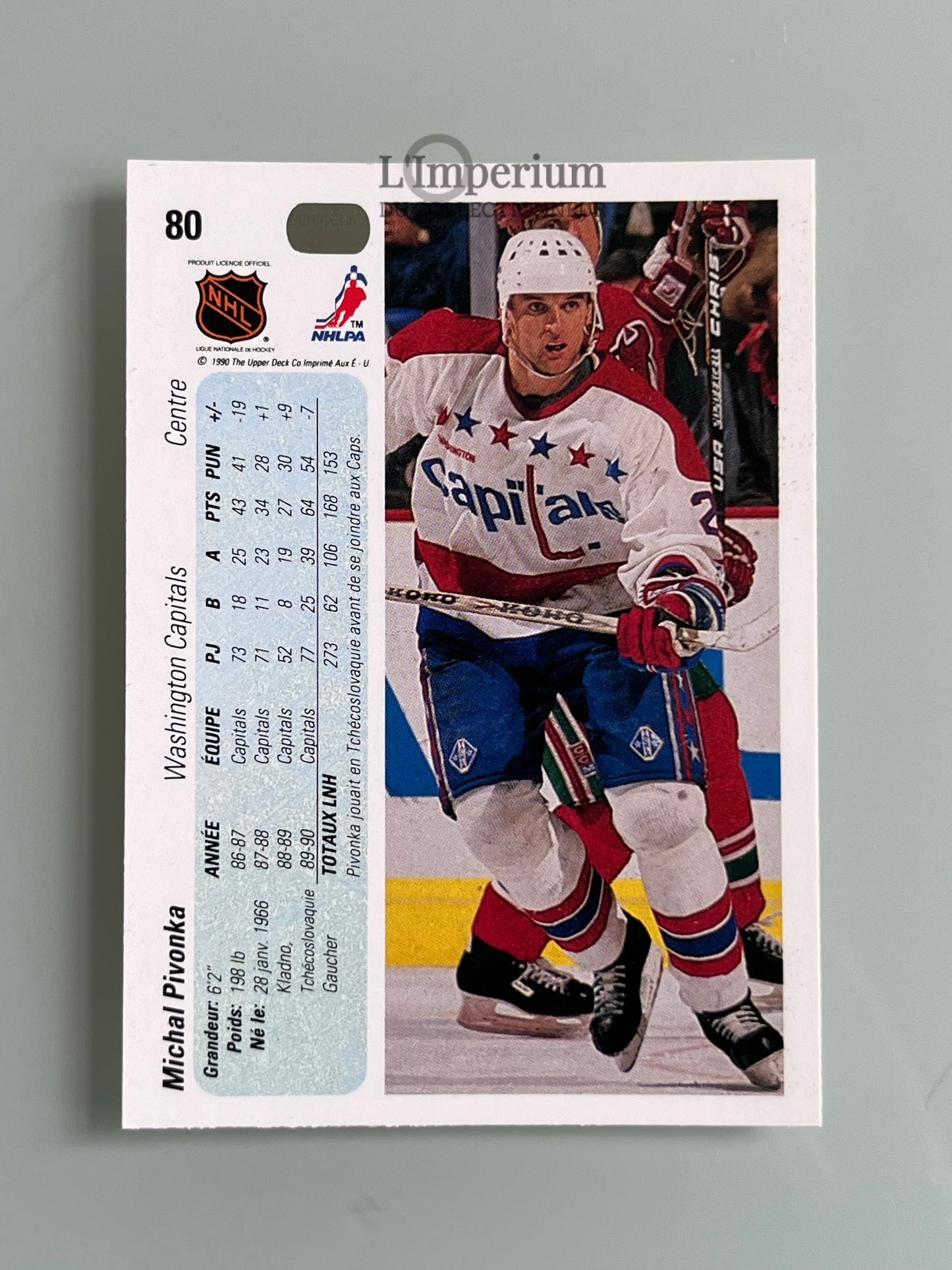 80. Michal Pivonka RC Upper Deck 1990-91 French Hockey Card