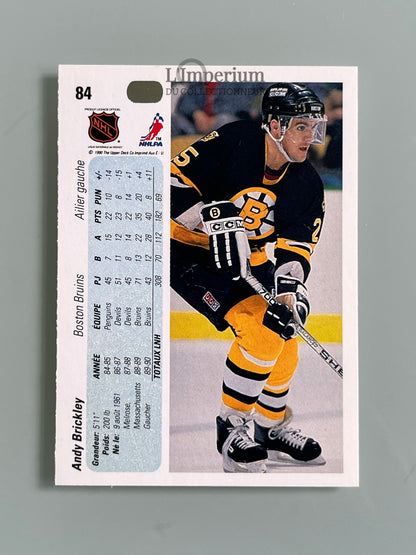 84. Andy Brickley Upper Deck 1990-91 French Hockey Card