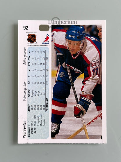 92. Paul Fenton Upper Deck 1990-91 French Hockey Card