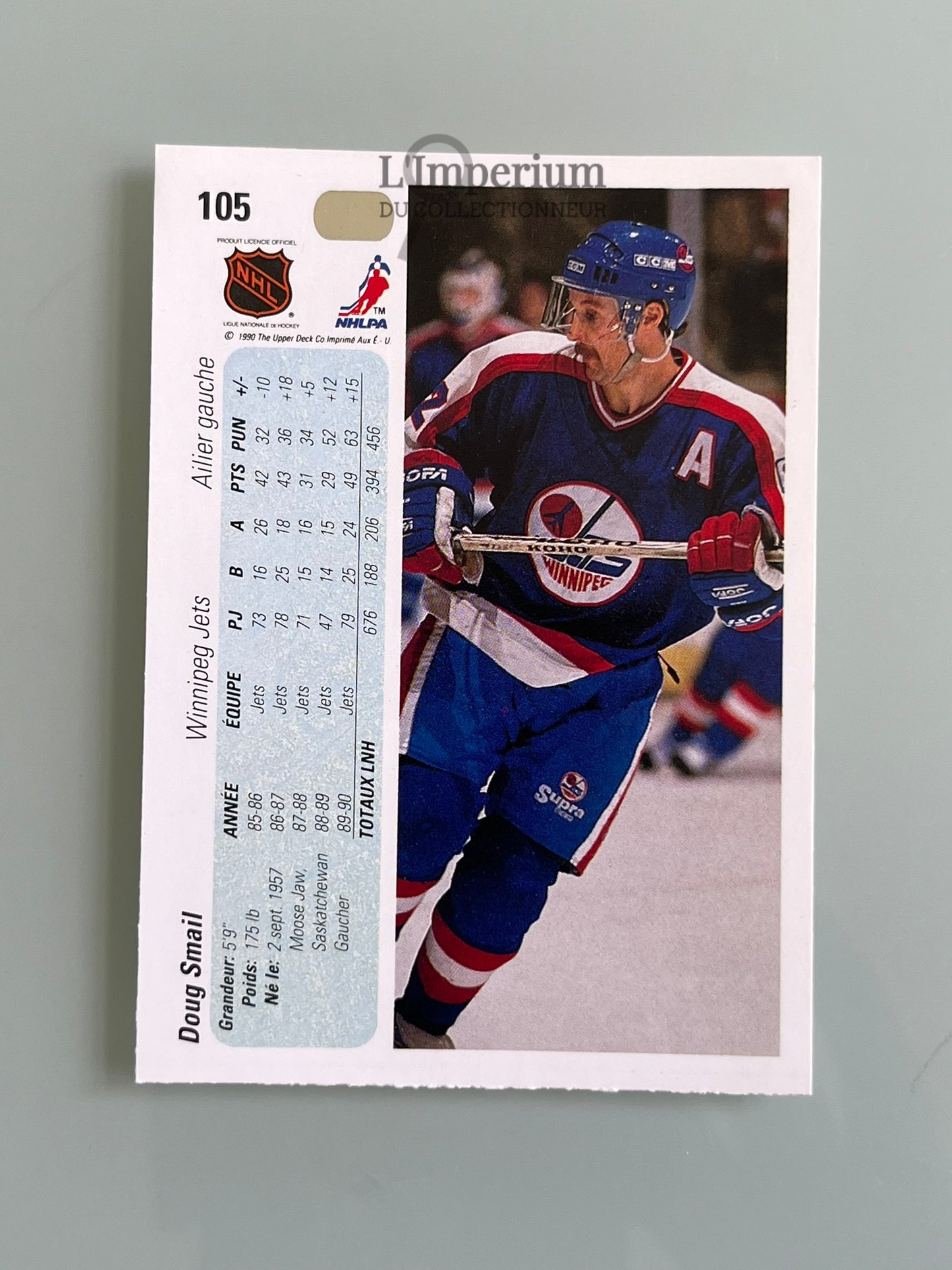 105. Doug Smail Upper Deck 1990-91 French Hockey Card