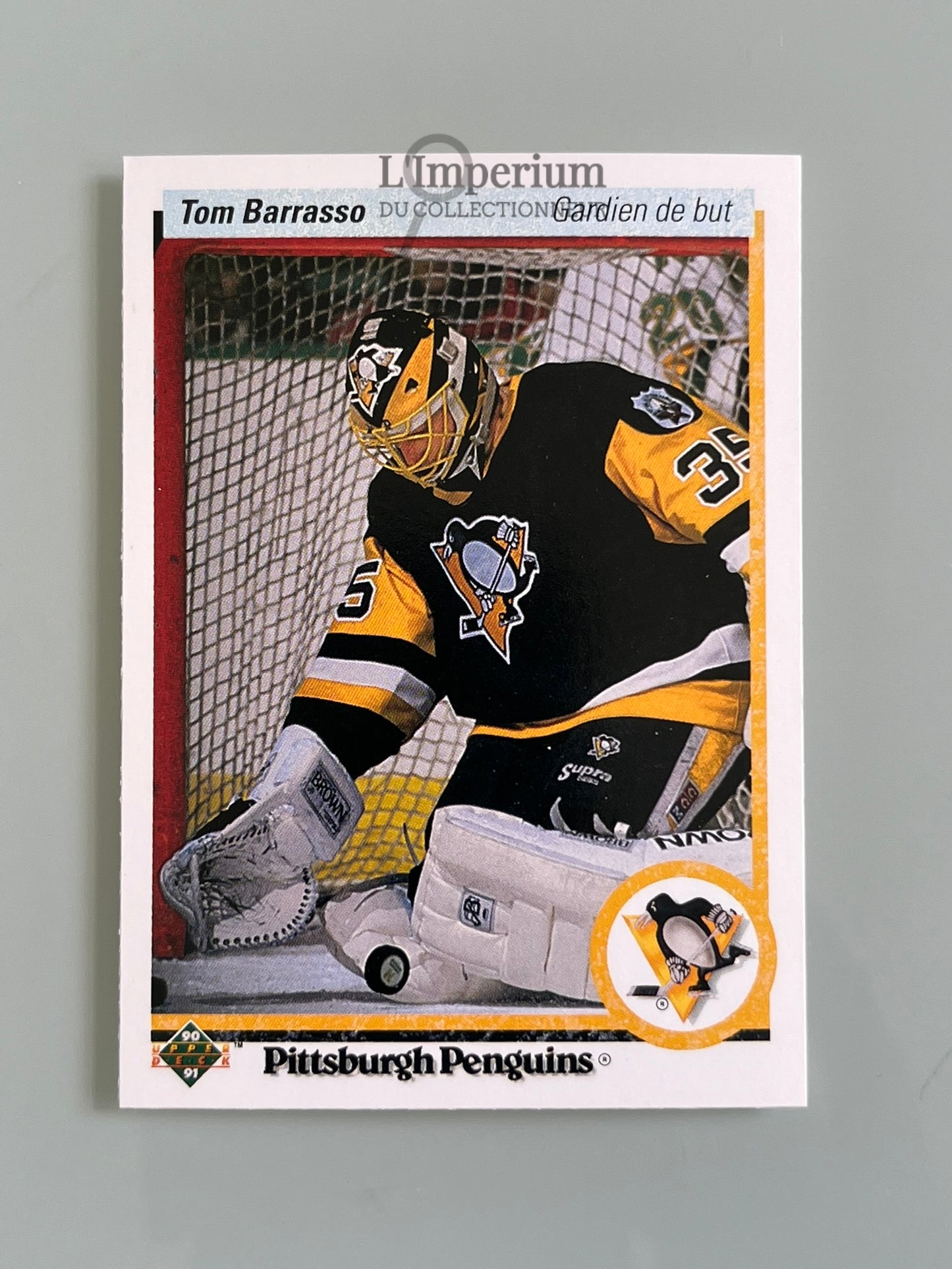 121. Tom Barrasso Upper Deck 1990-91 French Hockey Card