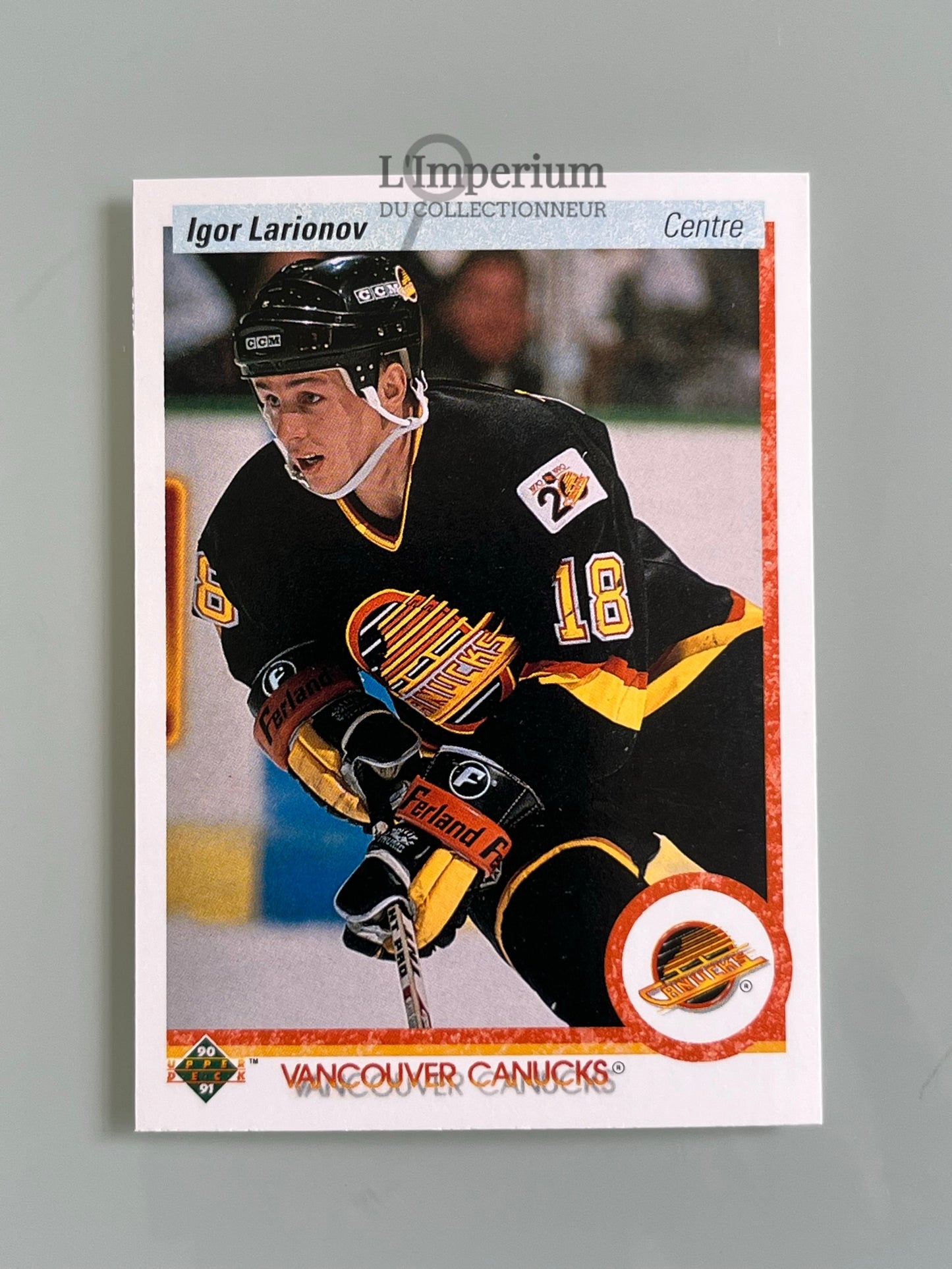 128. Igor Larionov RC Upper Deck 1990-91 French Hockey Card