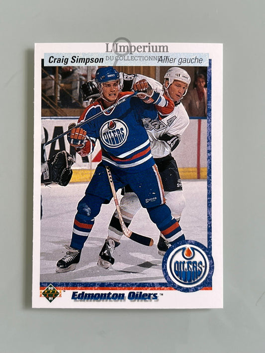 129. Graig Simpson Upper Deck 1990-91 French Hockey Card