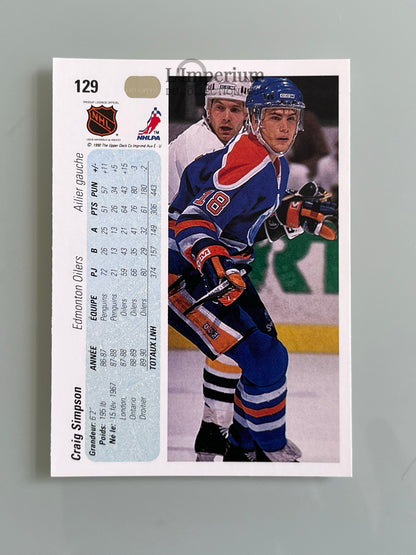 129. Graig Simpson Upper Deck 1990-91 French Hockey Card
