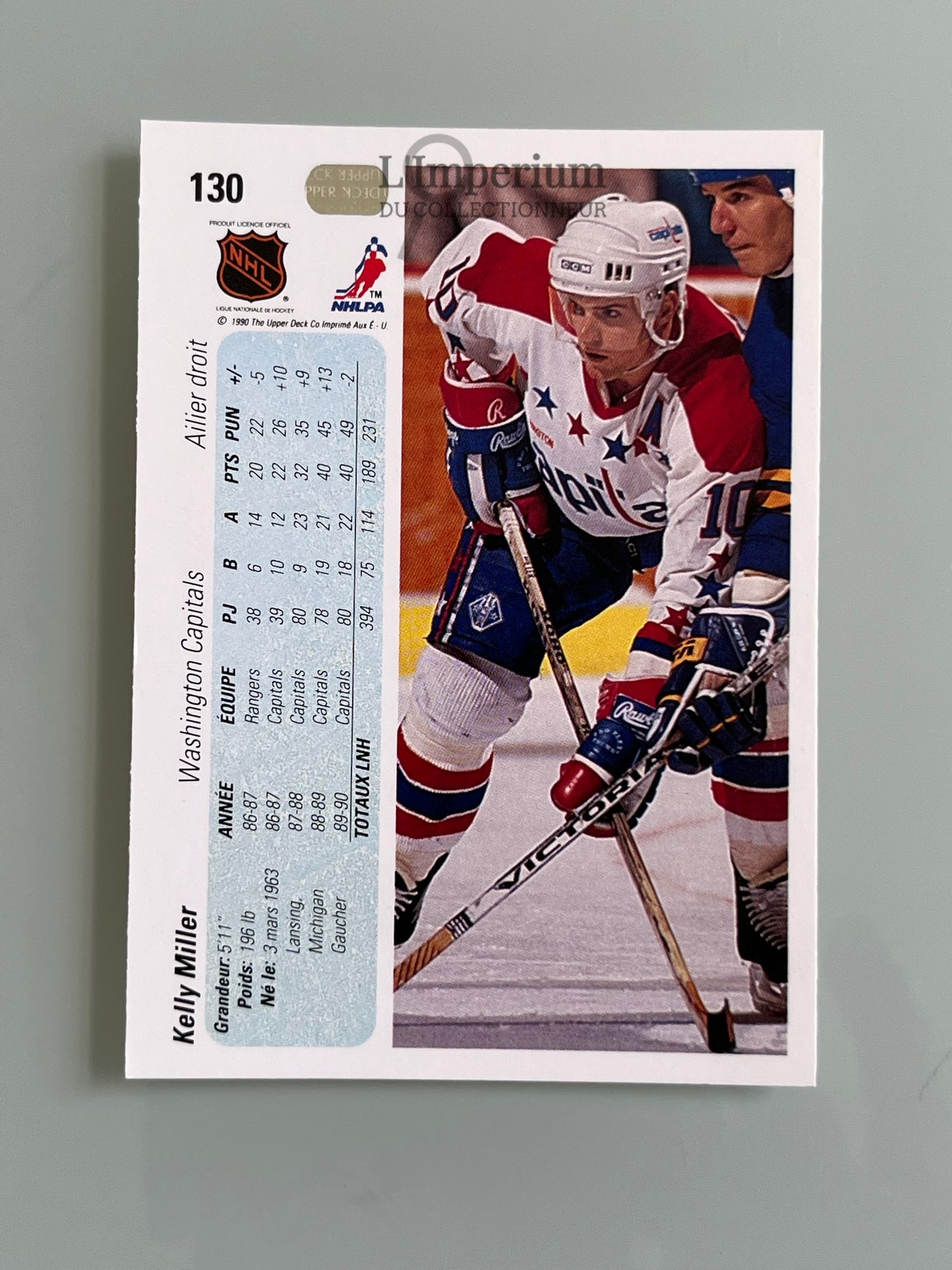 130. Kelly Miller Upper Deck 1990-91 French Hockey Card
