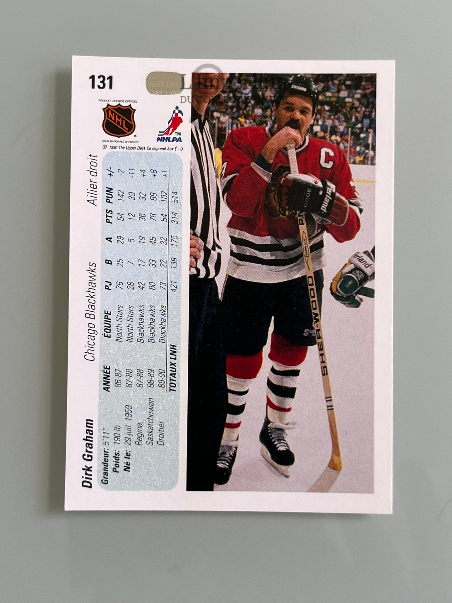 131. Dirk Graham Upper Deck 1990-91 French Hockey Card