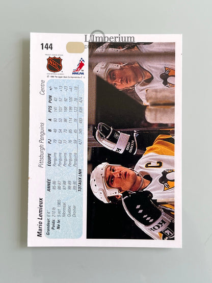 144. Mario Lemieux Upper Deck 1990-91 French Hockey Card