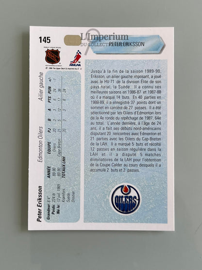 145. Peter Eriksson RC Upper Deck 1990-91 French Hockey Card