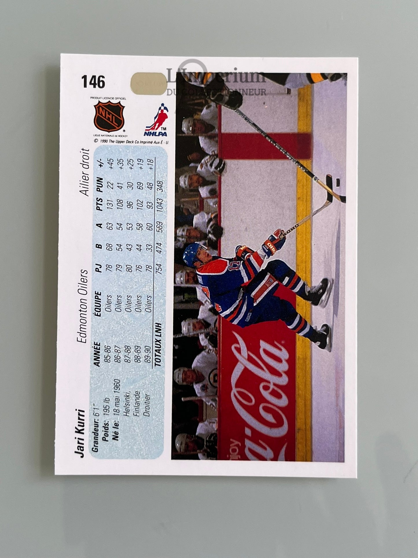 146. Jari Kurri Upper Deck 1990-91 French Hockey Card