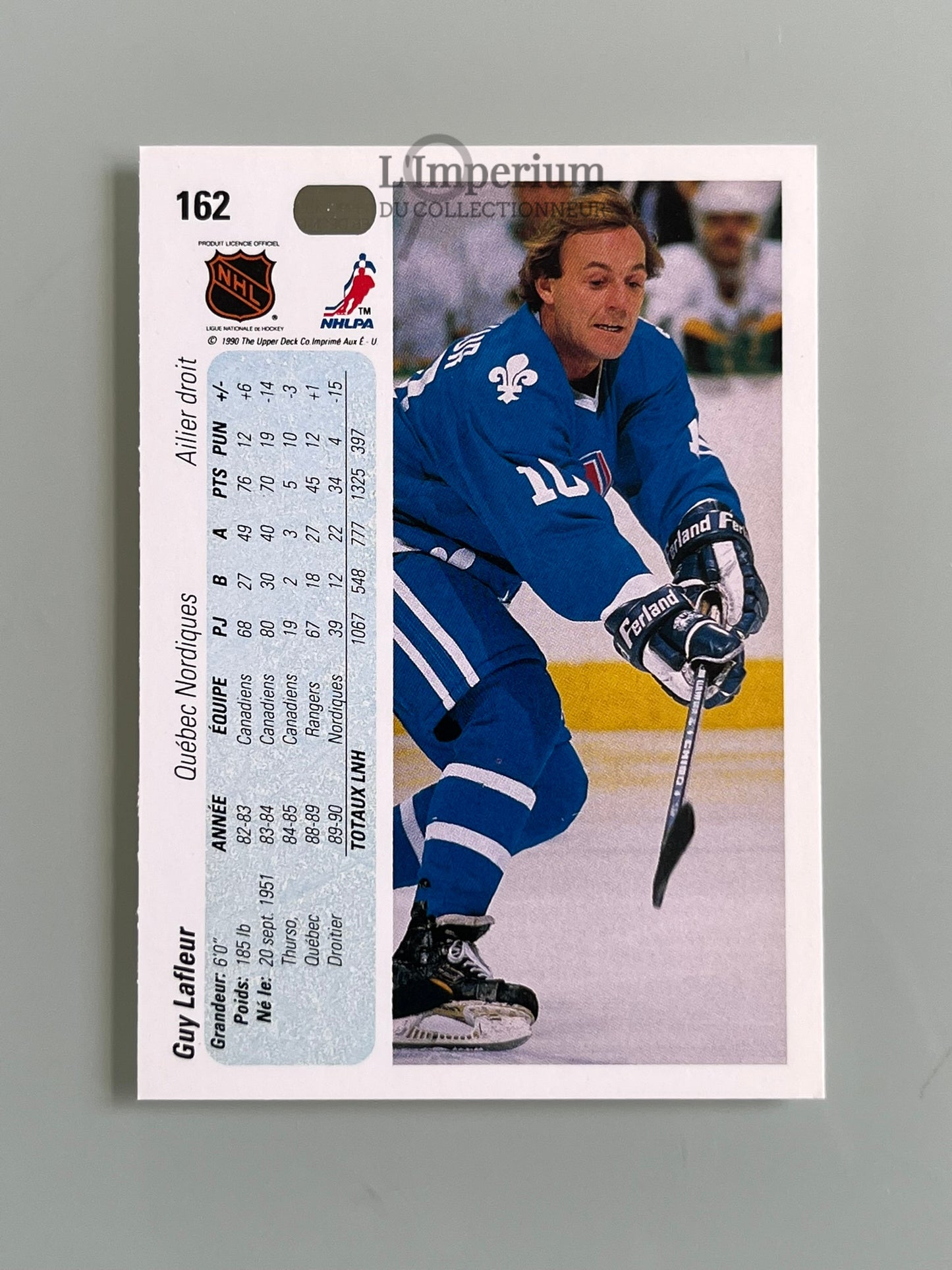 162. Guy Lafleur Upper Deck 1990-91 French Hockey Card