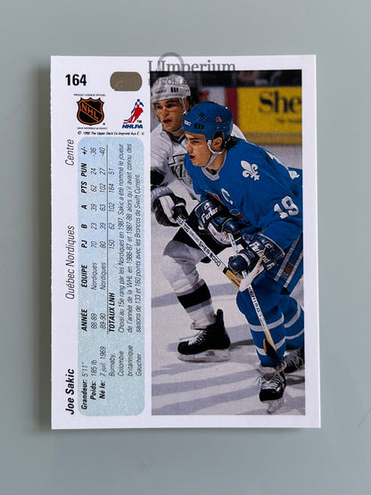 164. Joe Sakic Upper Deck 1990-91 French Hockey Card