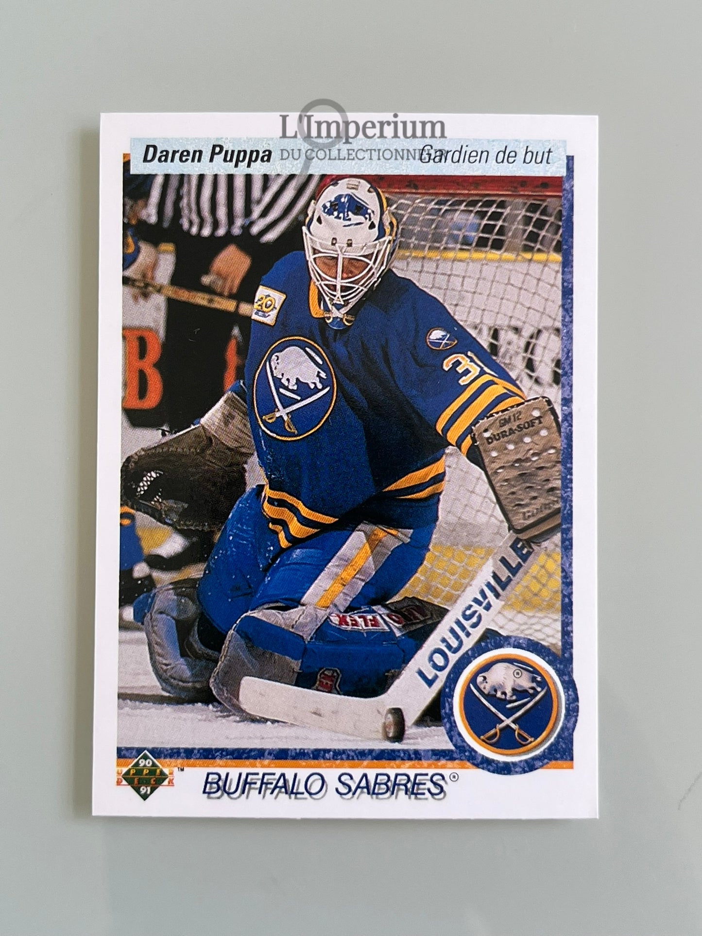 166. Darren Puppa Upper Deck 1990-91 French Hockey Card