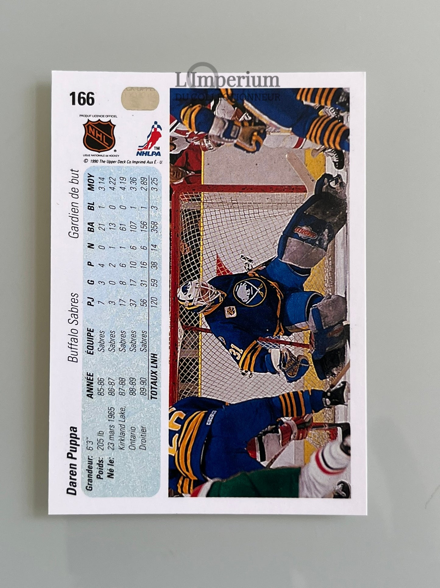 166. Darren Puppa Upper Deck 1990-91 French Hockey Card