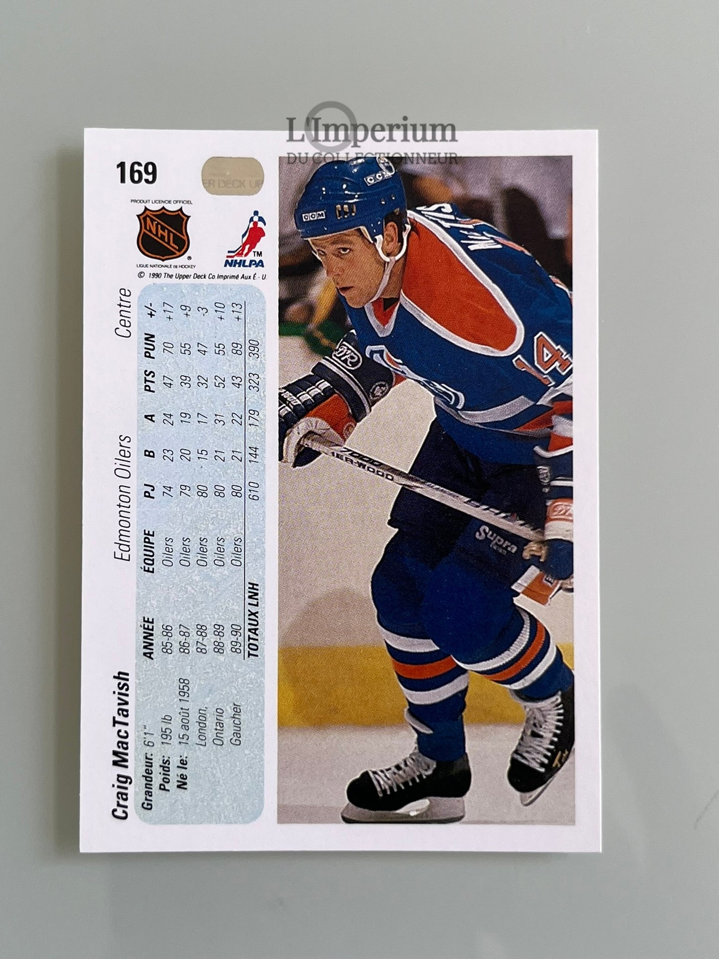 169. Graig MacTavish Upper Deck 1990-91 French Hockey Card